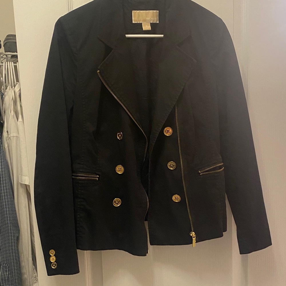 MICHAEL Michael Kors Black Blazer with Gold Accents